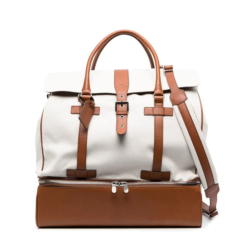 Miseleyio Custom Leather Travel Bag Underseat Duffel Gym Sports Overnight Luxury Weekender Carry On Bag Canvas Leather Duffle Bag For Men